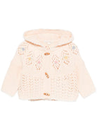 Cardigan per neonata Louise Misha rosa con ricamo floreale FRC-W25-C0074 BLUSH LOUISE MISHA 