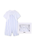 Set t-shirt e salopette per neonato Boss Kids multicolore con design a righe J53038 771 BOSS KIDS 