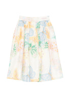Gonna per bambina Fendi Kids bianca con stampa con farfalle JFE206 AVWM F0ZA0 FENDI KIDS 