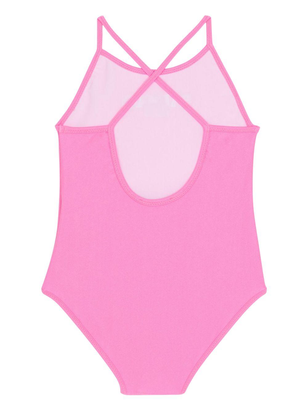 Costume da bagno per bambina Balmain Kids rosa con stampa logo BYCA09 Z0005 552BC BALMAIN KIDS 