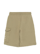 Shorts per bambino C.P. Company Kids verde con logo sul davanti CUQ00NLCA69 30915 C.P.COMPANY KIDS 