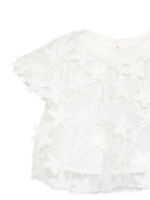 Top per bambina Balmain Kids bianco con motivo floreale BY5021 U0263 100 BALMAIN KIDS 
