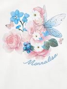 T-shirt per neonata Monnalisa bianca con stampa a fiori 39G601 7002 0099 MONNALISA KIDS 