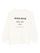 Felpa per bambino MSGM Kids bianco con stampa logo sul davanti F5MSJBSW214 013 MSGM KIDS 