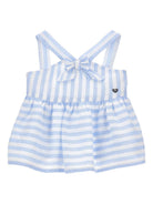 Top per bambina Monnalisa azzurro con design a righe 11G303 7320 9958 MONNALISA KIDS 
