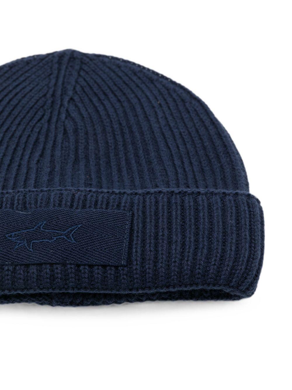 Berretto per bambino Pual & Shark Kids blu con logo applicato WUX009LHE43 42370 PAUL & SHARK KIDS 