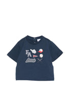 T-shirt per neonato Emporio Armani Kids blu con stampa grafica sul davanti EB001078 AF21820 UB096 EMPORIO ARMANI KIDS 