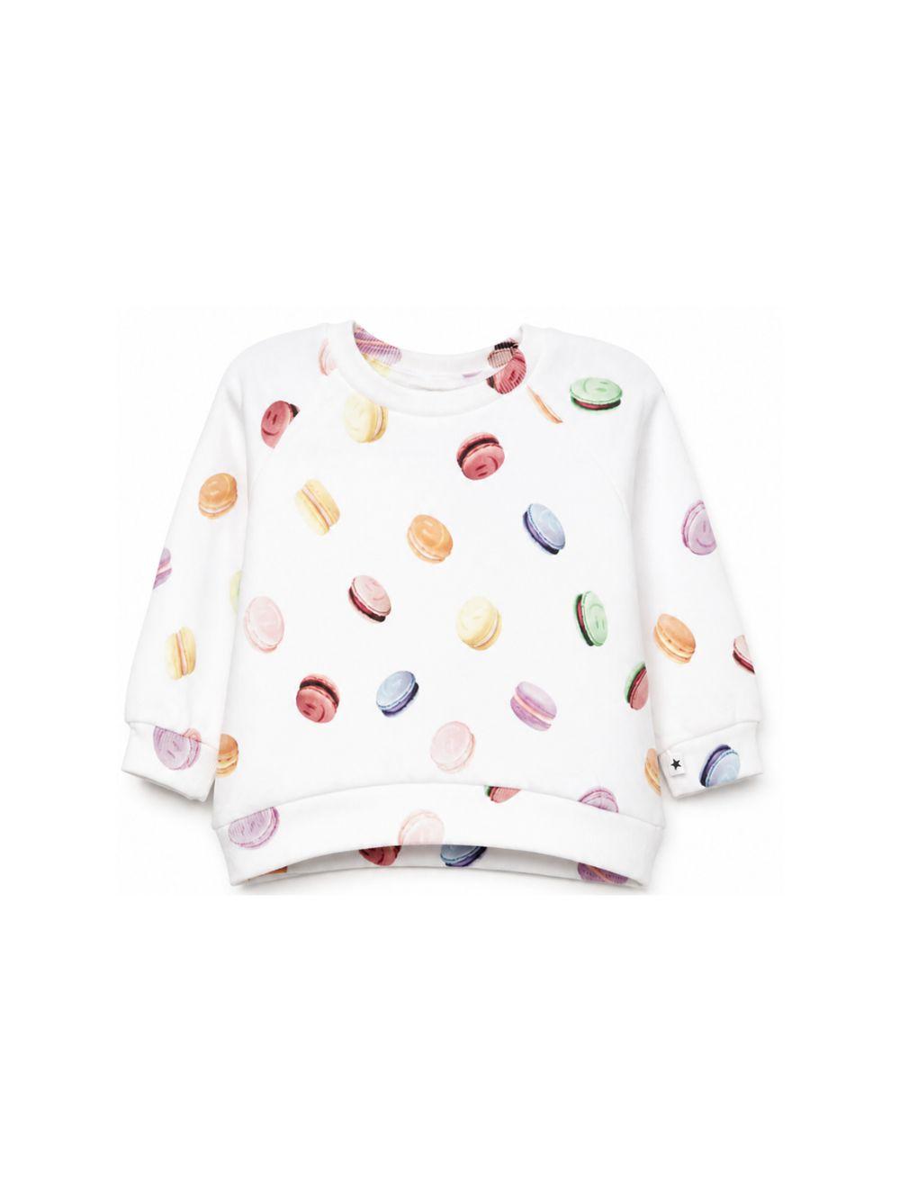 Felpa per neonati Molo bianca con stampa macaron 6S26J203 9571 MOLO KIDS 
