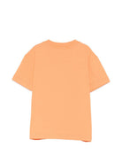 T-shirt per bambino Palm Angels Kids arancione con logo sul davanti PBAA003S26JER002 030 PALM ANGELS KIDS 