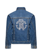 Giubbino per bambina Roberto Cavalli Kids denim con stampa logo sul retro CGP26050GB D.BLUE MED ROBERTO CAVALLI KIDS 