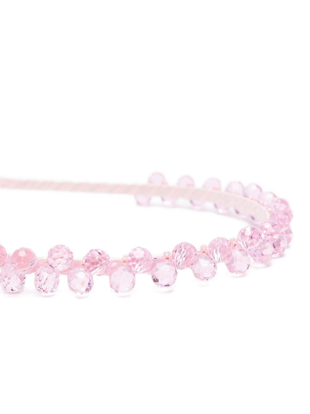 Cerchietto per capelli per bambina Ermanno Scervino Junior rosa con decorazione a perline Z9G004 7753 0092 ERMANNO SCERVINO KIDS 