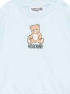 Felpa per neonato Moschino Kids azzurra con motivo Teddy Bear MUF06ILCA40 40304 MOSCHINO KIDS 