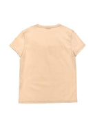 T-shirt con ricamo per bambina Moncler Enfant rosa con orlo dritto K19548C0001689AT9 51N MONCLER KIDS 