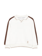 Felpa per bambino Eleventy Kids bianca con colletto EZ4H40 Z3999 101MA ELEVENTY KIDS 