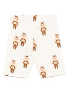 Shorts per bambina Mini Rodini bianco con stampa grafica con lunghezza alla coscia 2563012011 OFF-WHITE MINI RODINI 