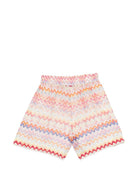 Shorts per bambina Missoni Kids multicolore con motivo a zig zag MY6C39 K0286 999 MISSONI KIDS 