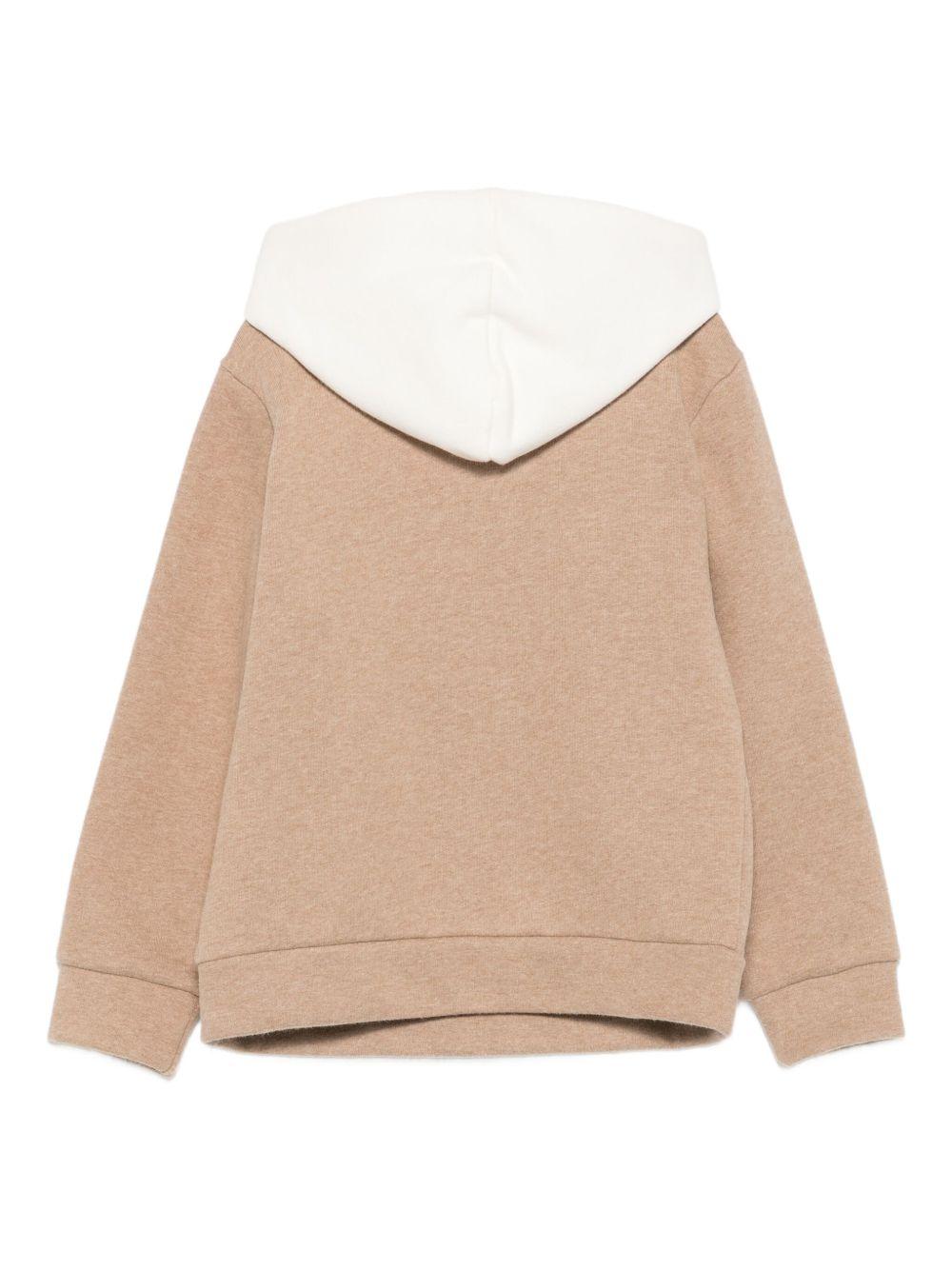 Felpa per bambino Eleventy Kids beige con tasca a marsupio EX4P00 F0215 876AV ELEVENTY KIDS 