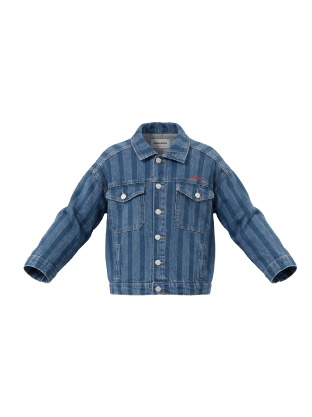 Giubbino per bambino Bobo Choses denim con design a righe B126AC122 411 BOBO CHOSES KIDS 