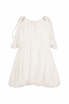 Abito per bambina Lanvin Enfant bianco con decorazione con drappeggio N30347 117 LANVIN 