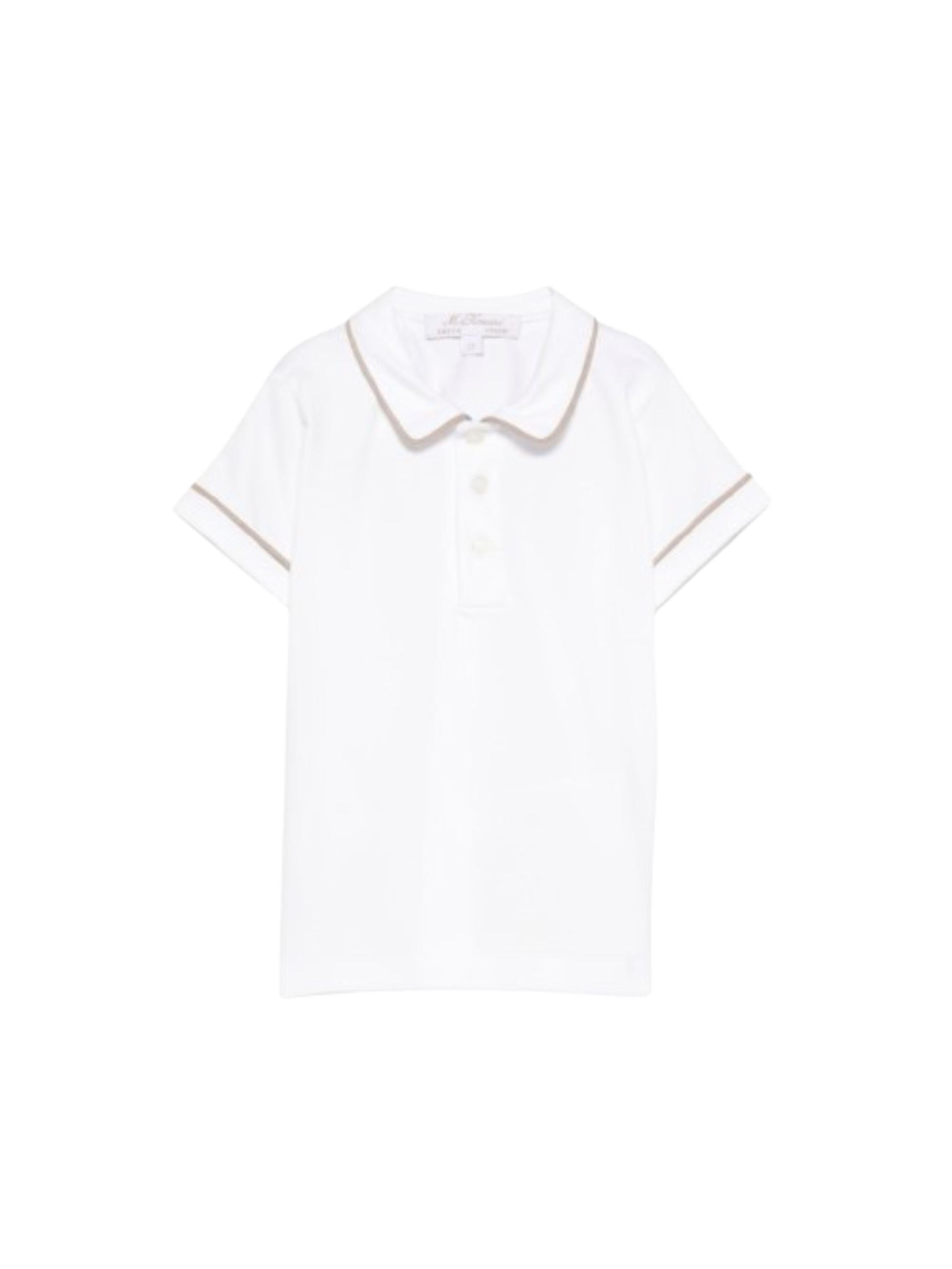 T-shirt per neonato Mariella Ferrari bianca con dettagli beige CAY23 BIANCO BEIGE MARIELLA FERRARI 