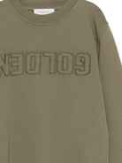 Felpa per bambino Golden Goose Kids verde con logo sul davanti GKP02214P002244 35479 GOLDEN GOOSE KIDS 