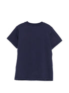 T-shirt per bambini Moschino Kids blu con stampa grafica HZM058LAA03 40016 MOSCHINO KIDS 