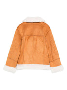 Giubbino per bambina MC2 Saint Barth Kids marrone con colletto in pelliccia sintetica LOA003 00199I MC2 ST. BARTH KIDS 
