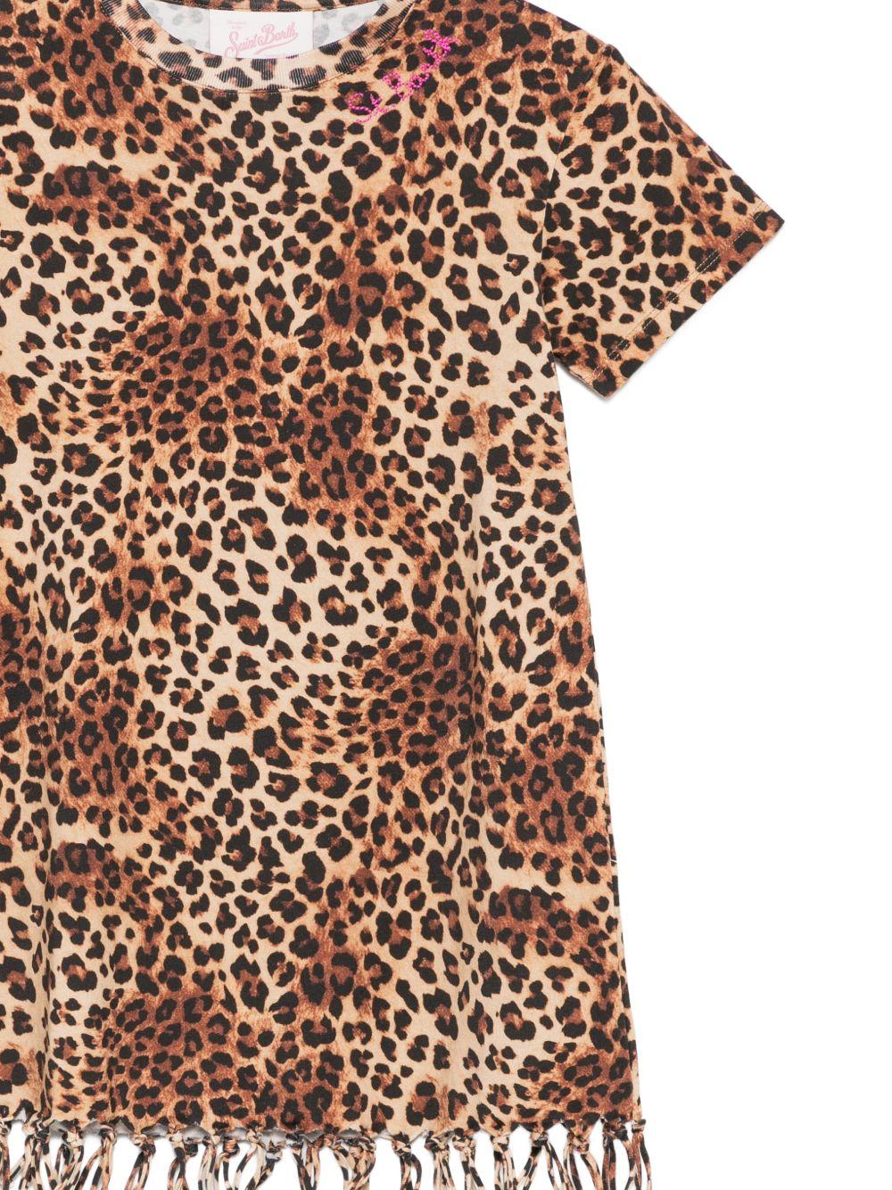 Abito per bambina MC2 Saint Barth Kids marrone con stampa animalier ABY0001 03861L MC2 ST. BARTH KIDS 