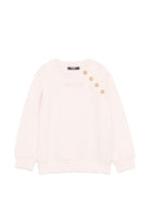 Felpa per bambina Balmain Kids rosa con bottoni decorati BZ4B30 Z3183 508OR BALMAIN KIDS 