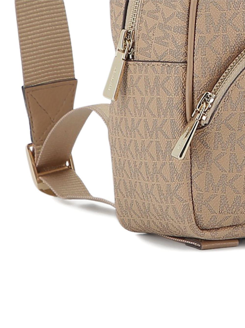 Zaino per bambina Michael Kors Kids beige con motivo con monogramma all-over R30655 215 MICHAEL KORS KIDS 