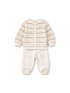 Completo per neonati Bonpoint Kids beige con motivo Fair Isle W06PSEK00005 902 BONPOINT KIDS 