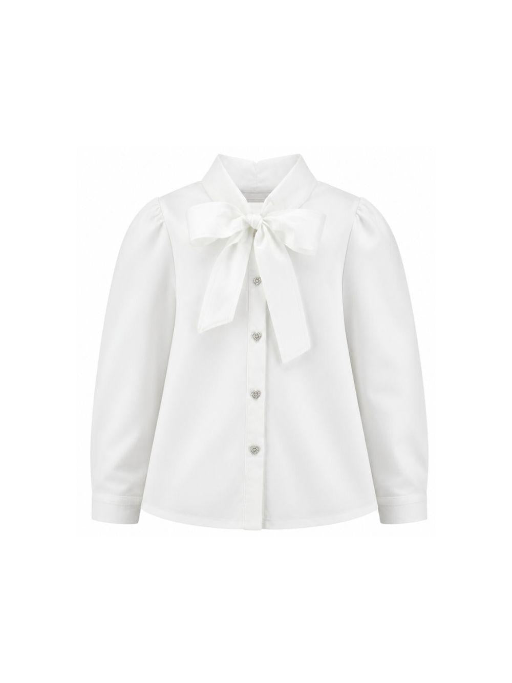 Camicia per bambina Monnalisa Kids bianca con colletto con fiocco 18HOCA 8201 0099 MONNALISA KIDS 
