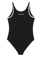 Costume da bagno per bambina Karl Lagerfeld Kids nero con stampa Z31113 09B KARL LAGERFELD KIDS 