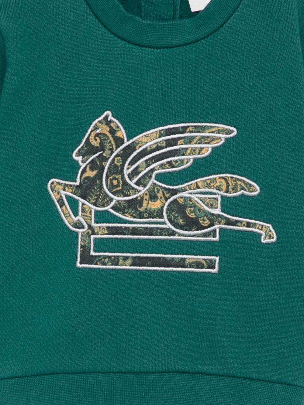 Felpa per neonati Etro Kids verde con ricamo Pegaso e chiusura con bottoni GX4510 Z3333 797 ETRO KIDS 