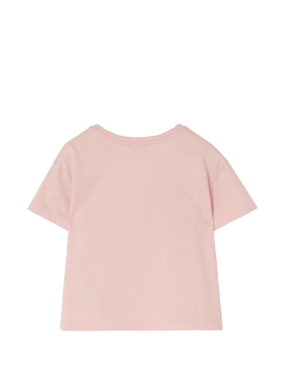 T-shirt per bambina Burberry Kids rosa con stampa logo sul davanti 8125854 C2989 BURBERRY KIDS 