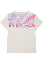 T-shirt per bambina Emilio Pucci Kids bianca con logo sul davanti PY8A81 Z3672 102 EMILIO PUCCI KIDS 