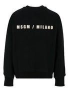 Felpa per bambino MSGM Kids nero con stampa logo F5MSJBSW225 110 MSGM KIDS 