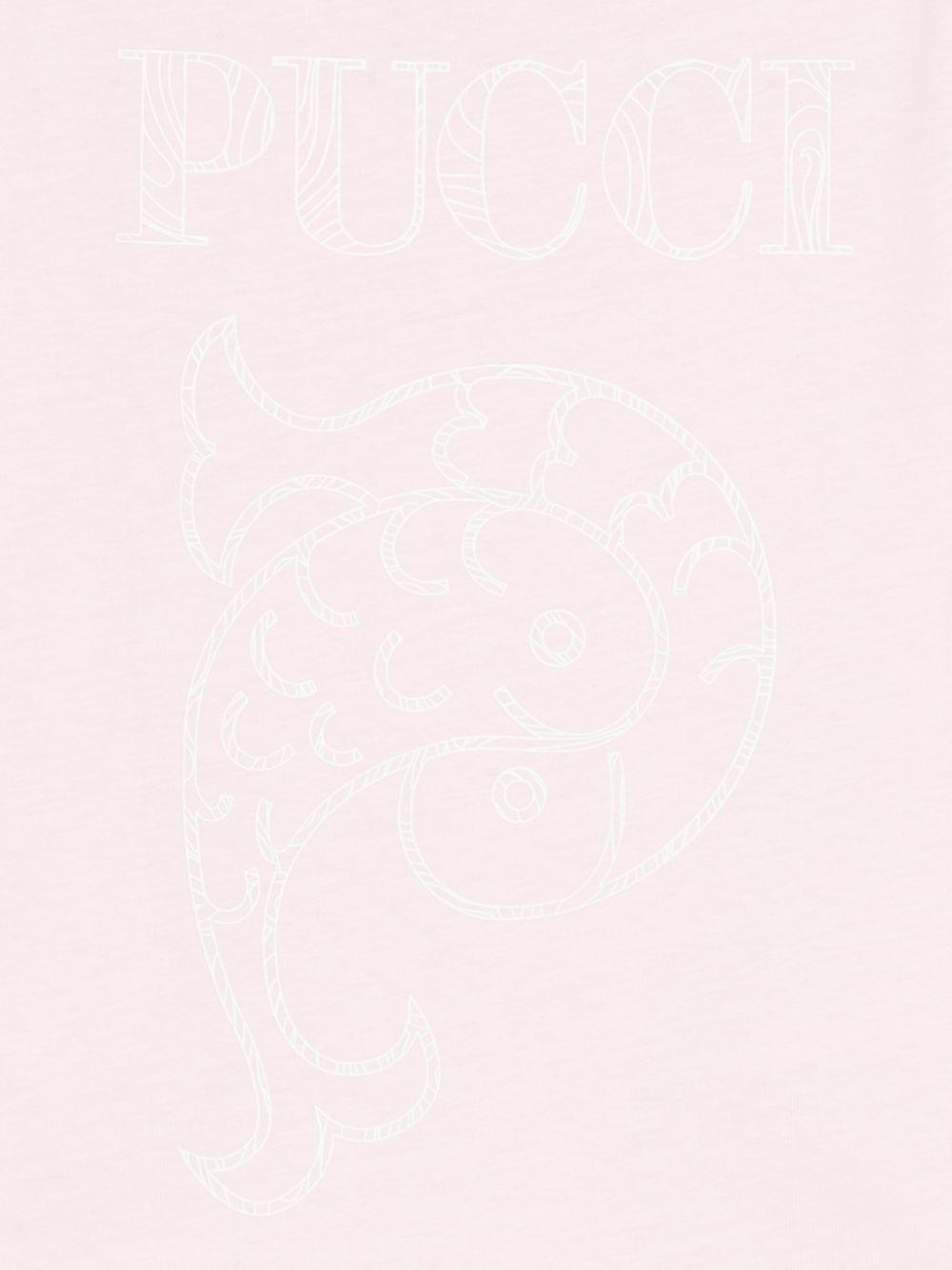 T-shirt per bambina Emilio Pucci Junior rosa con stampa grafica PY8A71 Z3672 51E EMILIO PUCCI KIDS 