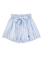 Short per bambina Monnalisa azzurro con motivo a righe 11G415 7320 9958 MONNALISA KIDS 