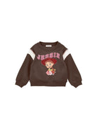 Felpa per bambina Monnalisa Kids x Pixar marrone con stampa e cristalli 19H600NP 8006 0006 MONNALISA KIDS 