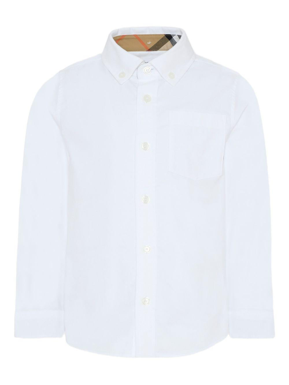 Camicia per bambino Burberry Kids bianca con colletto classico 8117168 A1464 BURBERRY KIDS 