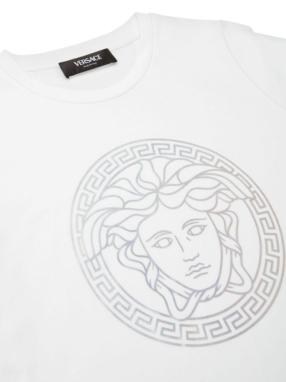 T-shirt per bambini Versace Kids bianca con stampa medusa sul davanti 10002391A11718 2W270 VERSACE KIDS 