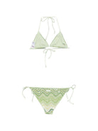 Bikini per donna MC2 Saint Barth verde a maglia a zigzag con paillettes VIR0001 01209L MC2 ST. BARTH 
