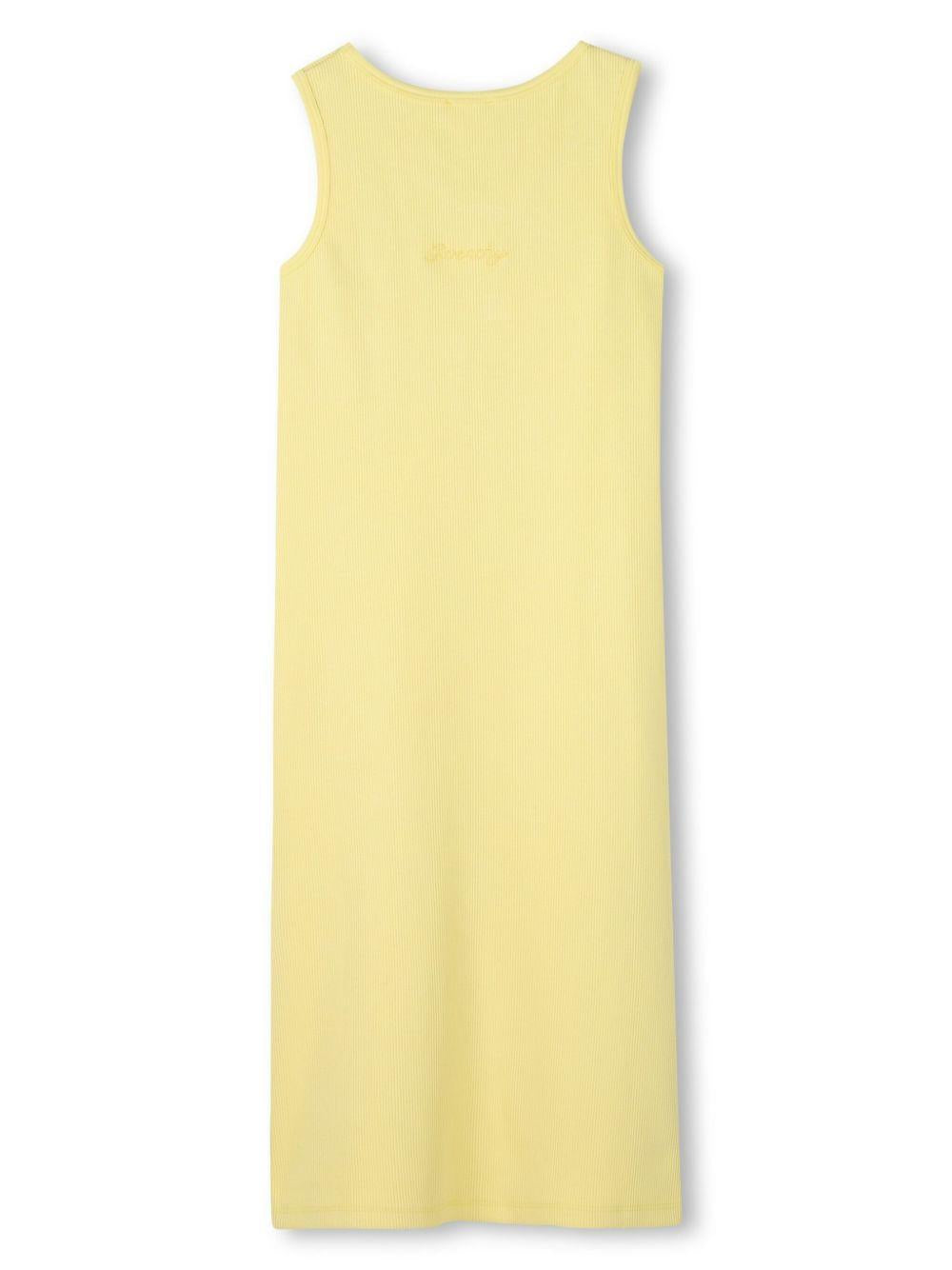 Abito a coste per bambina Givenchy Kids giallo con applicazione logo H30777 571 GIVENCHY KIDS 