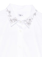 Camicia per bambina Il Gufo bianca con colletto ricamato A25GCL0016C0066 010 IL GUFO 