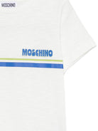T-shirt per bambino Moschino Kids bianca con logo sul davanti HVM058LAA52 10063 MOSCHINO KIDS 