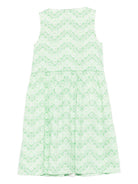 Abito per bambina Casablanca Kids verde con motivo monogramma KSP26DR15601 WAVY MONOGRAM CASABLANCA KIDS 