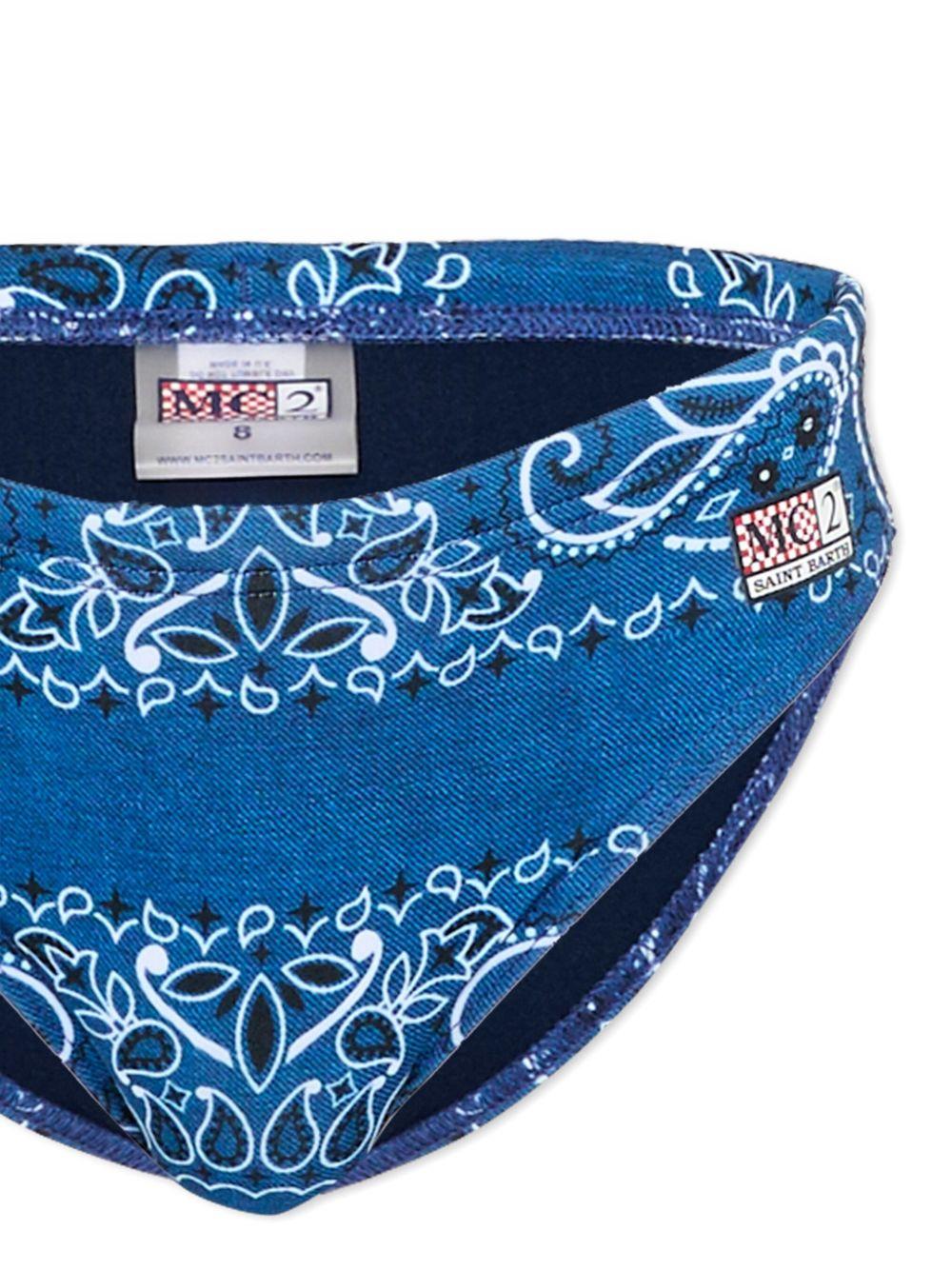 Costume per bambino MC2 Saint Barth Kids blu con stampa bandana BIL0001 00715L MC2 ST. BARTH KIDS 