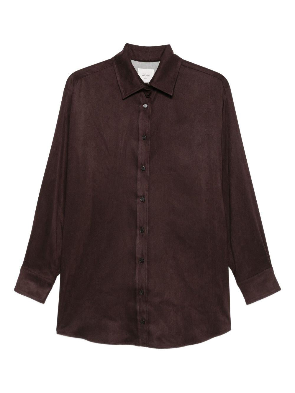 Camicia per donna ALYSI marrone con colletto classico 165814 A5042 CHOCO ALYSI 