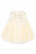 Abito per bambina Maison Ava giallo con decorazione con cristalli MA FW25 GC48 YELLOW/WHITE MAISON AVA KIDS 